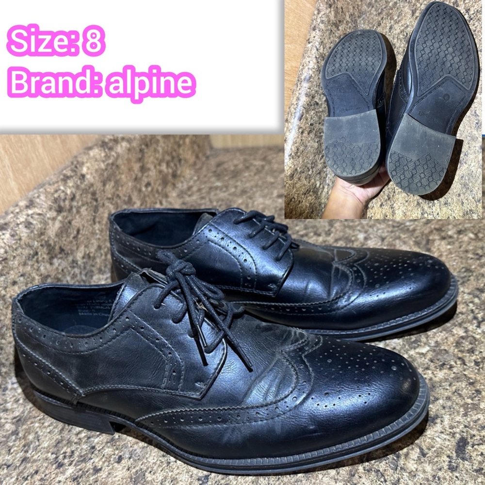 Alpine Classic Black Men's Oxfords